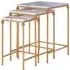 Avanto Square Set of 3 Side Tables - Gold, Marble