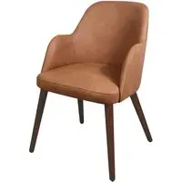 Avelay Bedroom Armchair - Cognac, Faux Leather