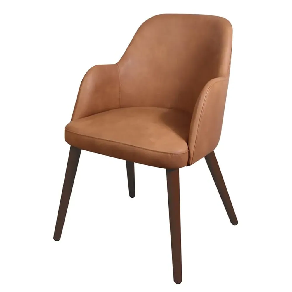 Avelay Bedroom Armchair - Cognac, Faux Leather
