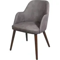 Avelay Bedroom Armchair - Steel Grey, Faux Leather
