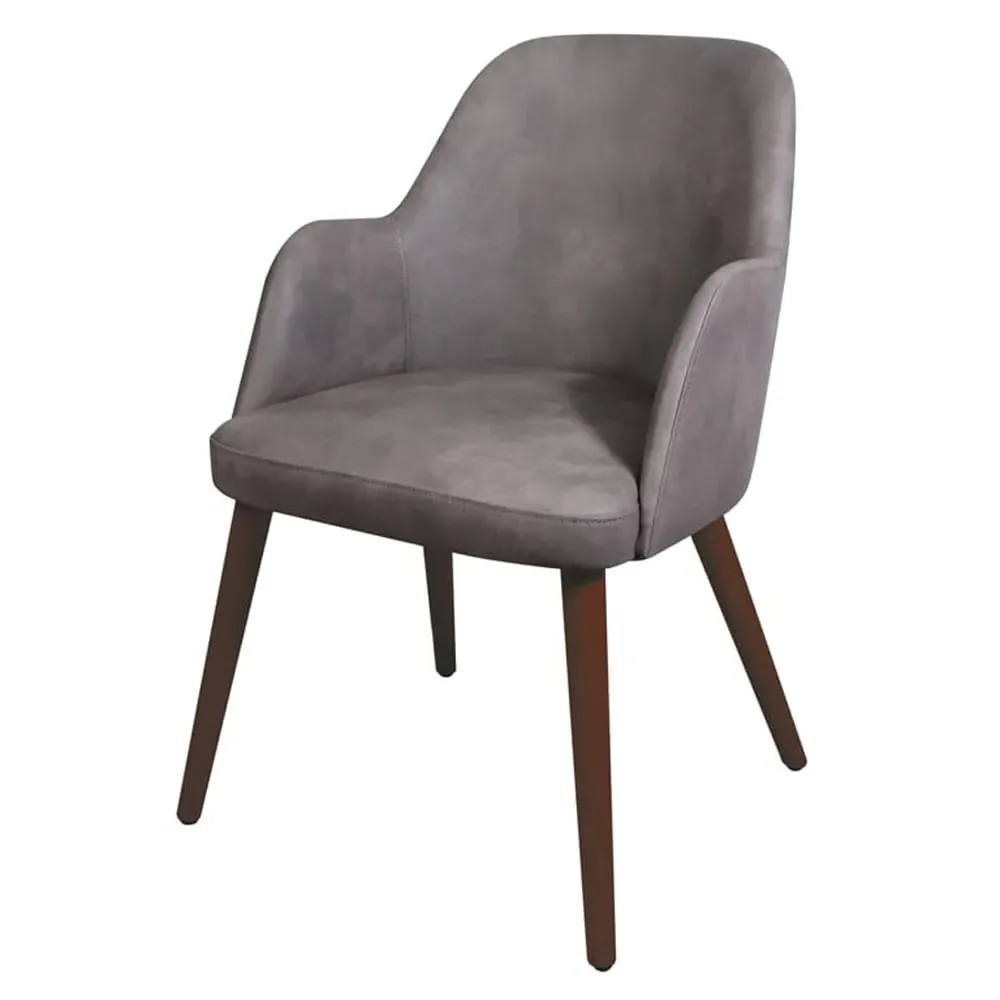 Avelay Bedroom Armchair - Steel Grey, Faux Leather