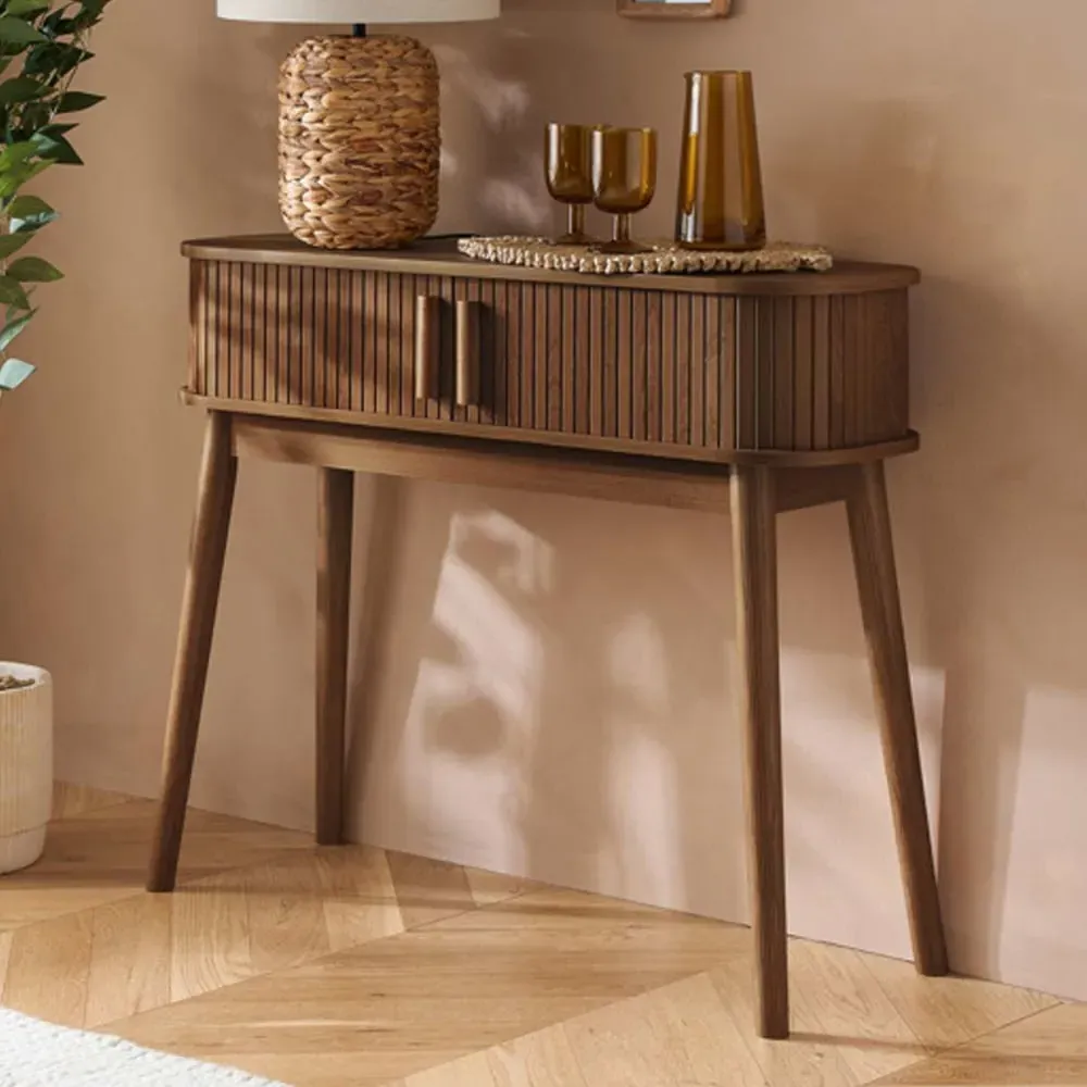 Avenel Console Table with 2 Sliding Doors - Walnut