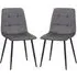 Avenel Fabric Dining Chairs with Black Legs - Grey