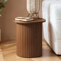 Avenel Round Side Table - Walnut