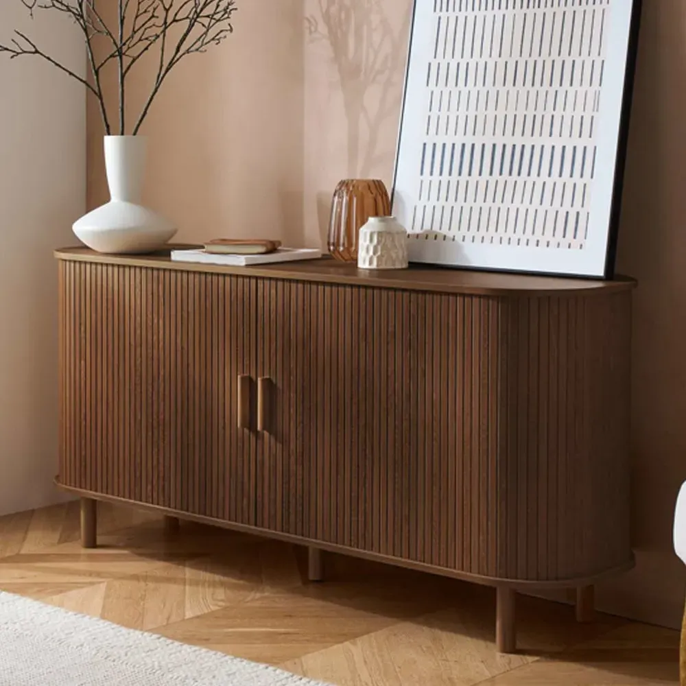 Avenel Storage Cabinet with 2 Sliding Doors - Walnut