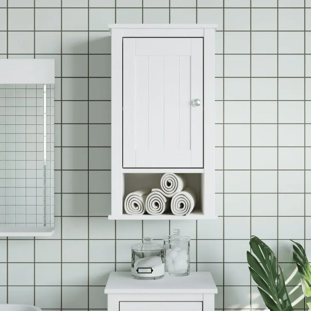 Avenel Wall Cabinet with Door and 3 Shelves - White, Pine Wood product