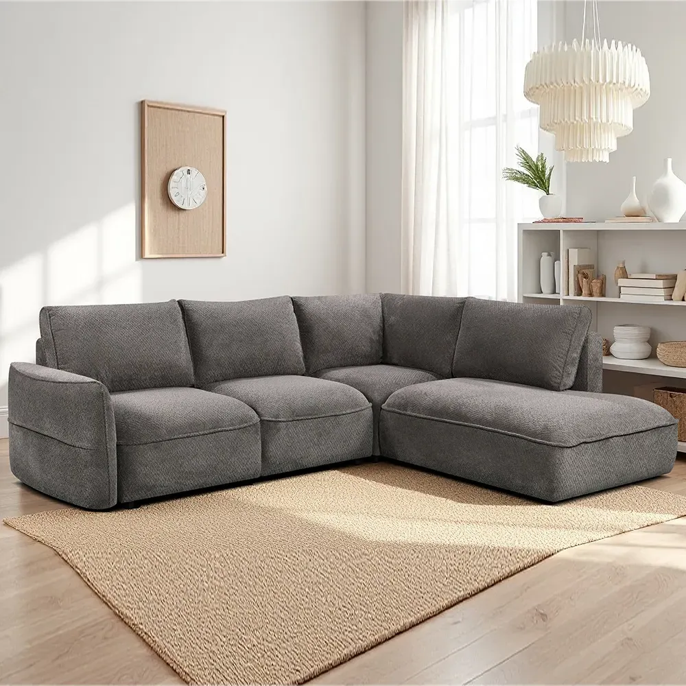 Avenyx L-Shaped Sofa Bed with Storage - Slate, Fabric product