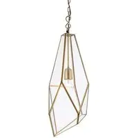 Avery Cage Pendant Light - Antique Brass, Glass