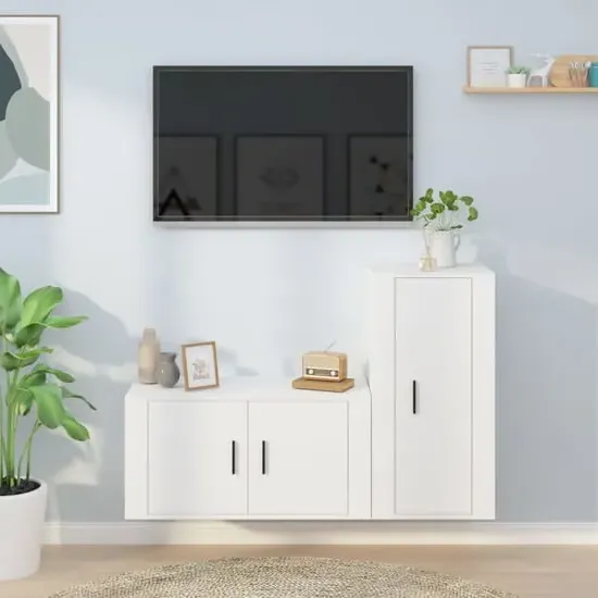 Avery Wall Hung Entertainment Unit - White, Engineered Wood image