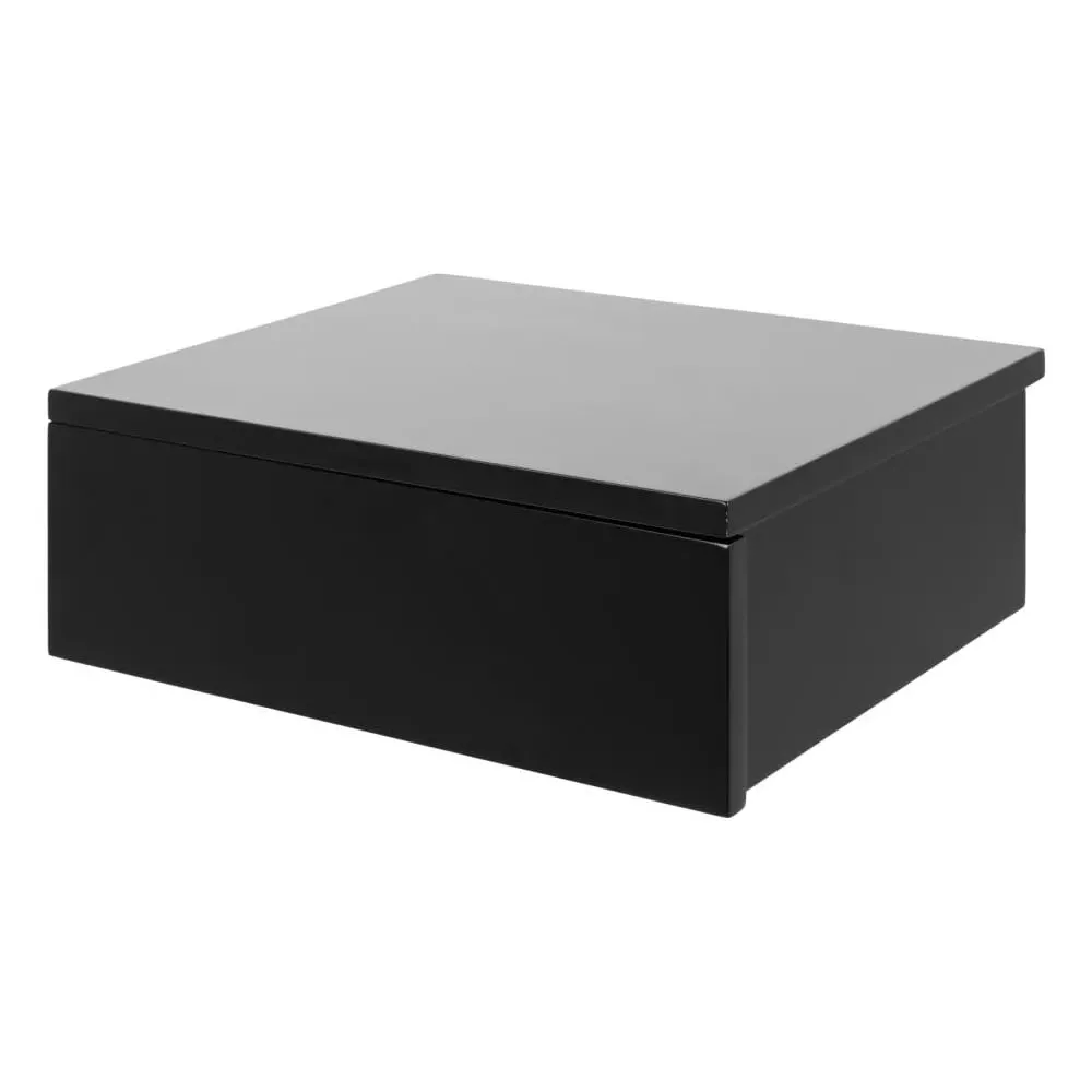 Aviana Wall Hung Bedside Cabinet with 1 Drawer - Black image
