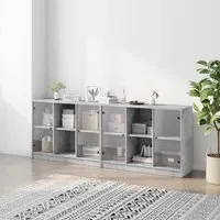 Avila 4-Door Bookcase - Concrete Effect