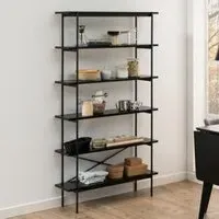 Avila 5-Shelf Bookcase - Ash Black