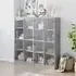 Avila Bookcase with 8 Glass Doors - Concrete Effect