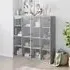 Avila Bookcase with 8 Glass Doors - Grey, Engineered Wood