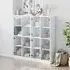 Avila Bookcase with 8 Glass Doors - White, Engineered Wood