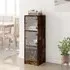 Avila Highboard with 3 Glass Doors - Smoked Oak