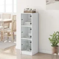 Avila Highboard with 3 Glass Doors - White