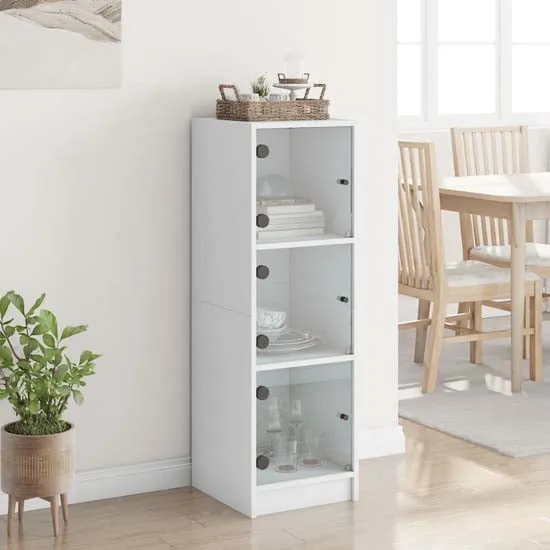 Avila Highboard with 3 Glass Doors - White image