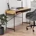 Avila Laptop Desk with Sliding Door - Oak, Ash Black