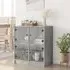 Avila Side Cabinet with 4 Glass Doors - Concrete Effect