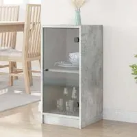 Avila Side Cabinet with Glass Door - Concrete Effect