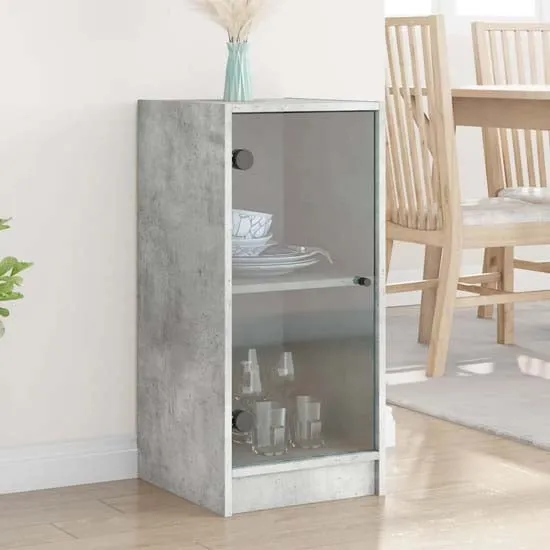 Avila Side Cabinet with Glass Door - Concrete Effect image