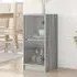 Avila Side Cabinet with Glass Door - Grey, Engineered Wood