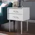Avila Side Table with 2 Drawers - White