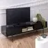 Avila TV Stand with 2 Sliding Doors - Black, Wood