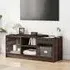 Avila TV Stand with Glass Doors - Brown Oak, Engineered Wood