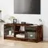 Avila TV Stand with Glass Doors - Smoked Oak, Engineered Wood