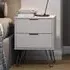 Avoch Bedside Cabinet with 2 Drawers - Grey, Wood