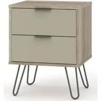 Avoch Bedside Cabinet with 2 Drawers - Light Oak, Wood