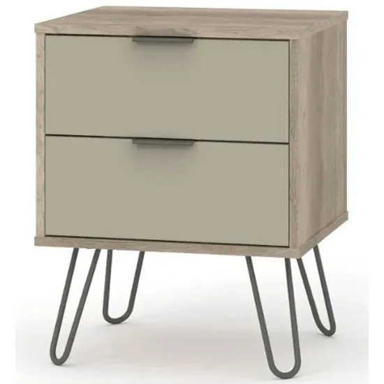 Avoch Bedside Cabinet with 2 Drawers - Light Oak, Wood