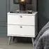 Avoch Bedside Cabinet with 2 Drawers - White, Wood