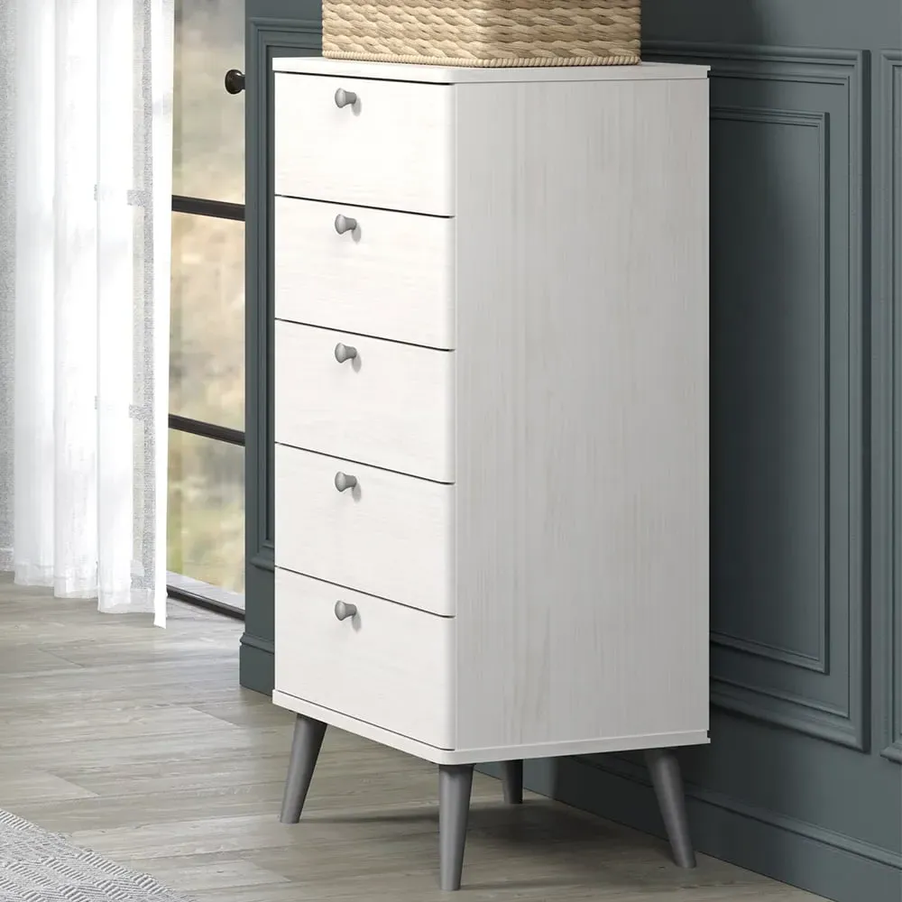 Avoch Chest of 5 Drawers - White