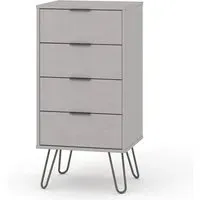 Avoch Narrow 4-Drawer Chest of Drawers - Grey, Wood alternate view