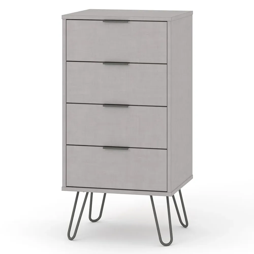 Avoch Narrow 4-Drawer Chest of Drawers - Grey, Wood product