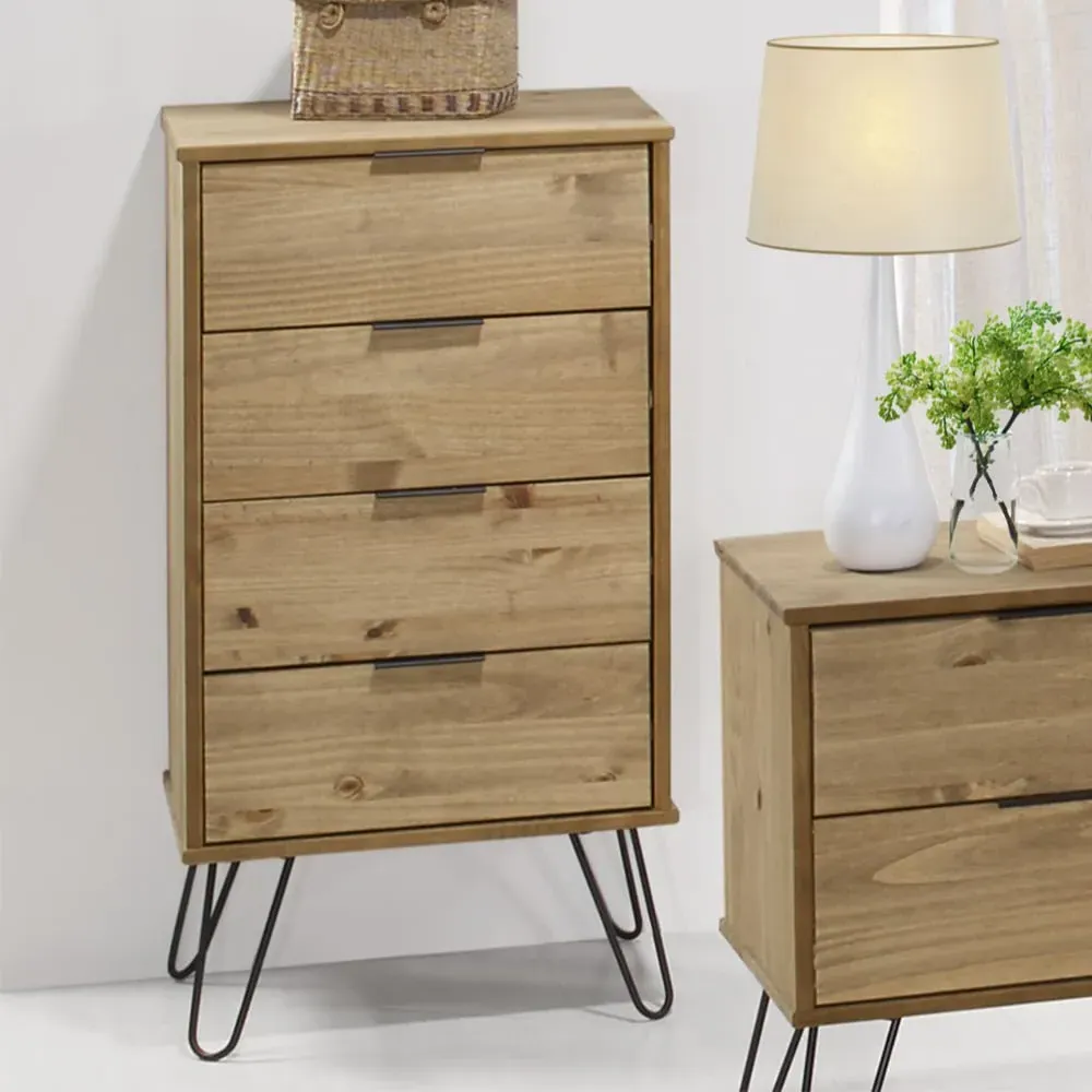 Avoch Narrow Chest of 4 Drawers - Oak