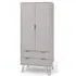 Avoch Wardrobe with 2 Doors 2 Drawers - Grey