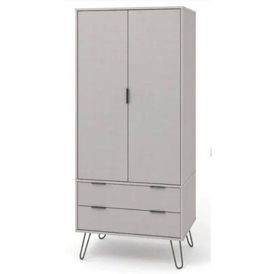 Avoch Wardrobe with 2 Doors 2 Drawers - Grey