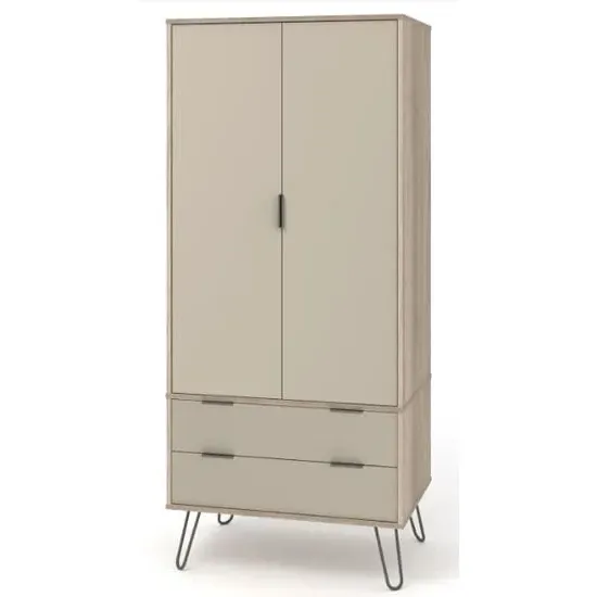 Avoch Wardrobe with 2 Doors 2 Drawers - Light Oak image
