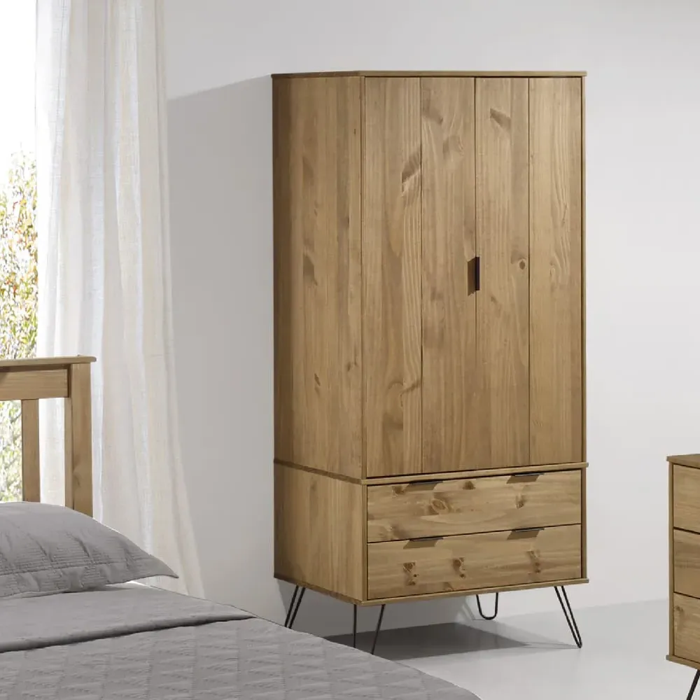 Avoch Wardrobe with 2 Doors 2 Drawers - Oak
