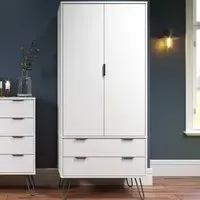 Avoch Wardrobe with 2 Doors 2 Drawers - White