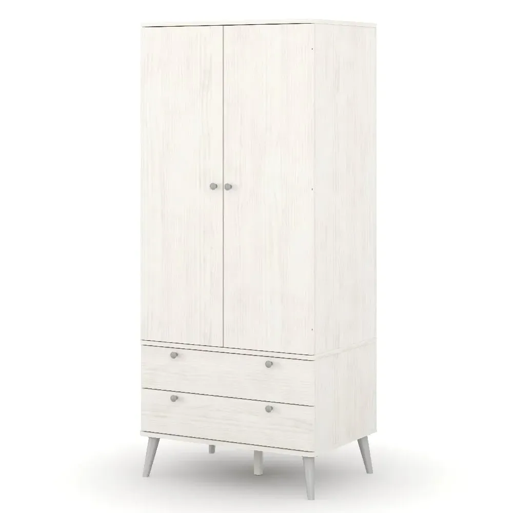 Avoch Wardrobe with 2 Doors 2 Drawers - White