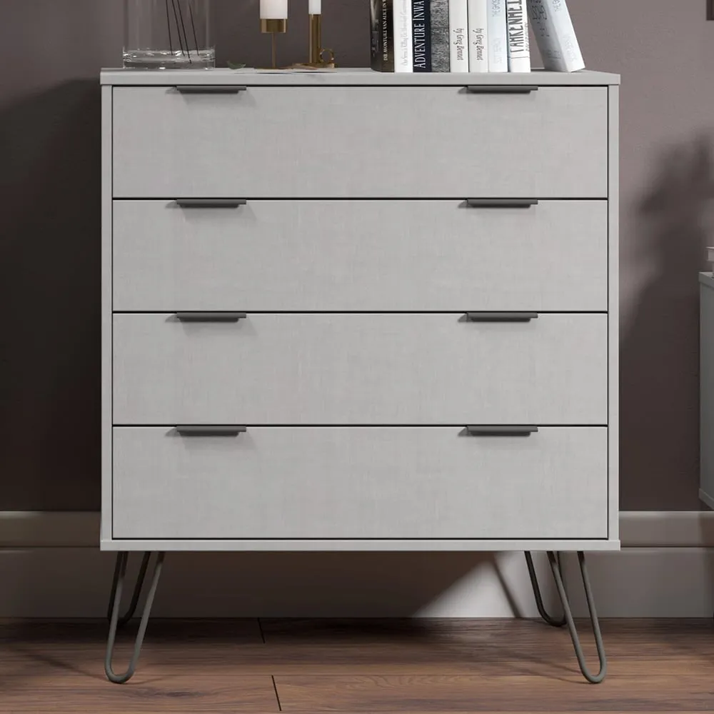 Avoch Wide Chest of 4 Drawers - Grey