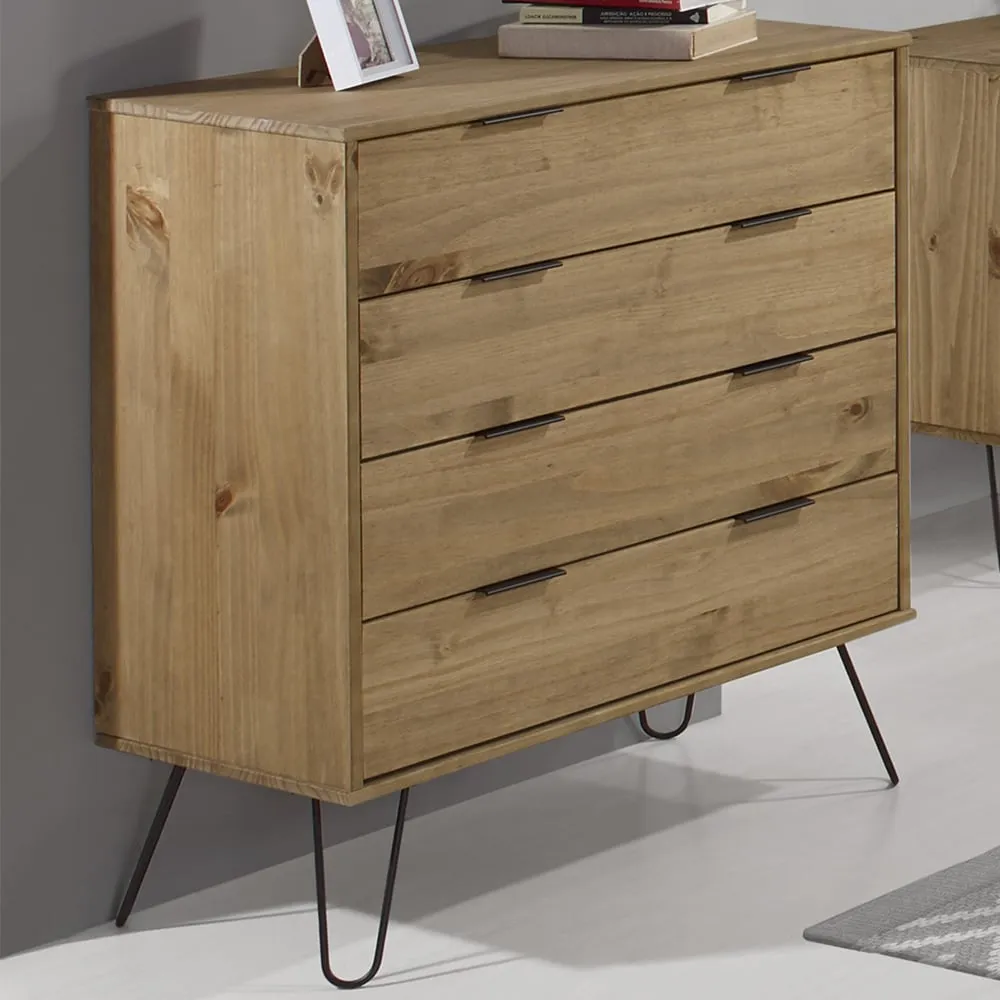 Avoch Wide Chest of 4 Drawers - Oak