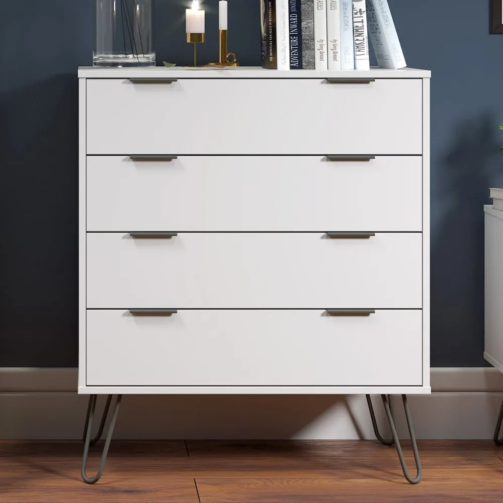 Avoch Wide Chest of 4 Drawers - White
