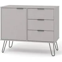 Avoch Wooden Sideboard with 1 Door 3 Drawers - Grey
