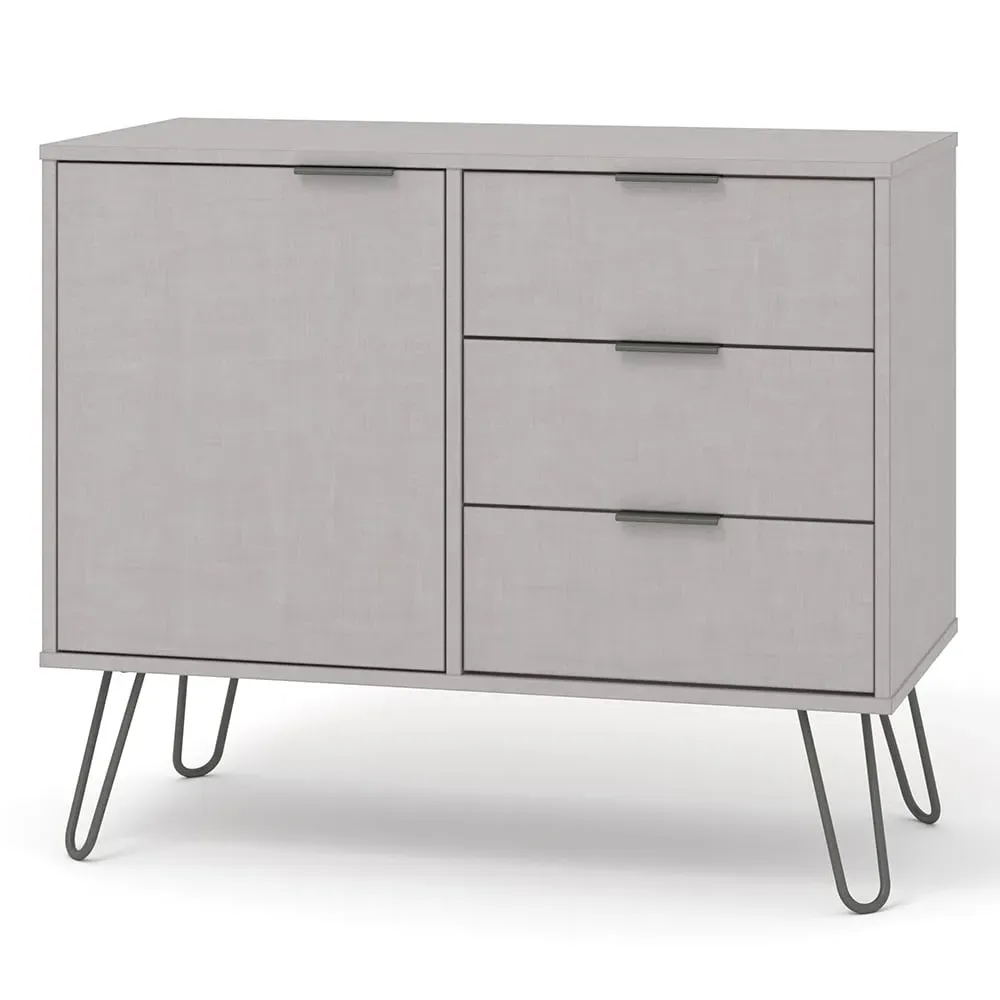 Avoch Wooden Sideboard with 1 Door 3 Drawers - Grey image